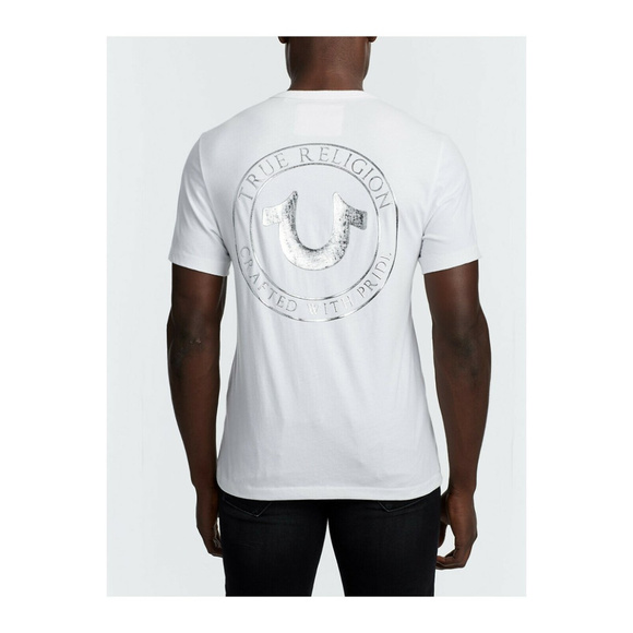 true religion metallic print t shirt
